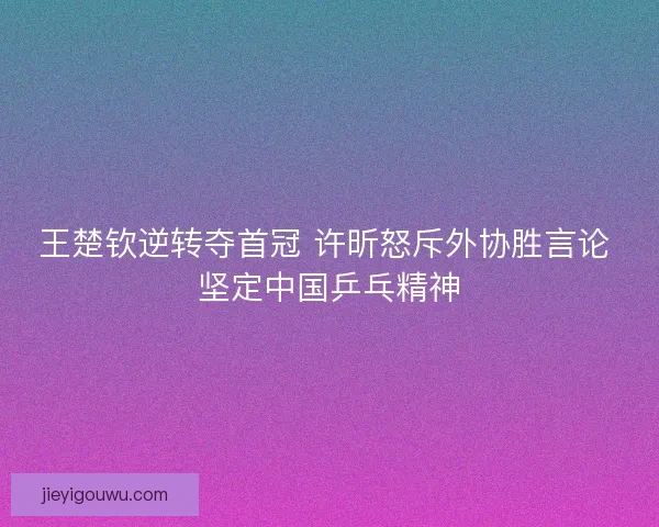 王楚钦逆转夺首冠 许昕怒斥外协胜言论 坚定中国乒乓精神