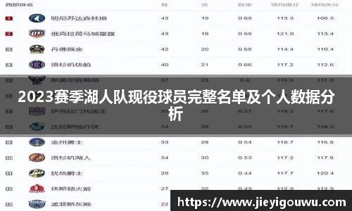 2023赛季湖人队现役球员完整名单及个人数据分析